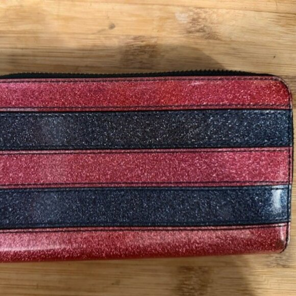Marc Jacobs – Glitter Striped Zip-Around Wallet / Clutch - Picture 13 of 16